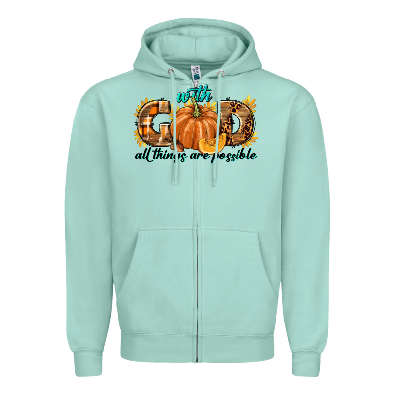 With God All Things Are Possible Zipper Hoodie by texasbilliewilder | Teevron