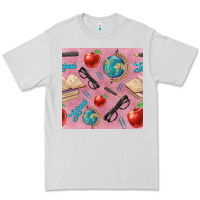 Dove Grey Teacher Seamless Pattern Premium Tee - BundleAndBundleShop