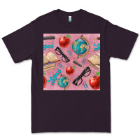 Plum Teacher Seamless Pattern Premium Tee - BundleAndBundleShop
