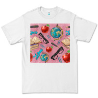 White Teacher Seamless Pattern Premium Tee - BundleAndBundleShop