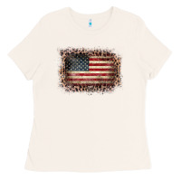 Bone Old Leopard American Flag Frame Ladies Tee - Bettercallsaul