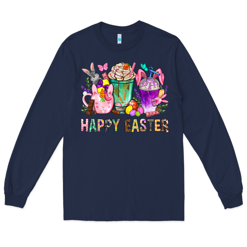 Happy Easter Coffee Cups With Bunny Long Sleeve Tee by BundleAndBundleShop | Teevron