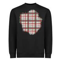 Black Christmas Tartan Patch Heavyweight Sweatshirt - BundleAndBundleShop