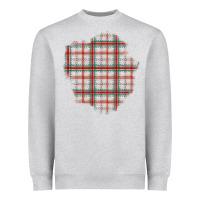 Heather Grey Christmas Tartan Patch Heavyweight Sweatshirt - BundleAndBundleShop