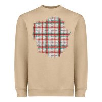 Mushroom Christmas Tartan Patch Heavyweight Sweatshirt - BundleAndBundleShop