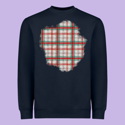 Christmas Tartan Patch Heavyweight Sweatshirt Designed By Bundleandbundleshop