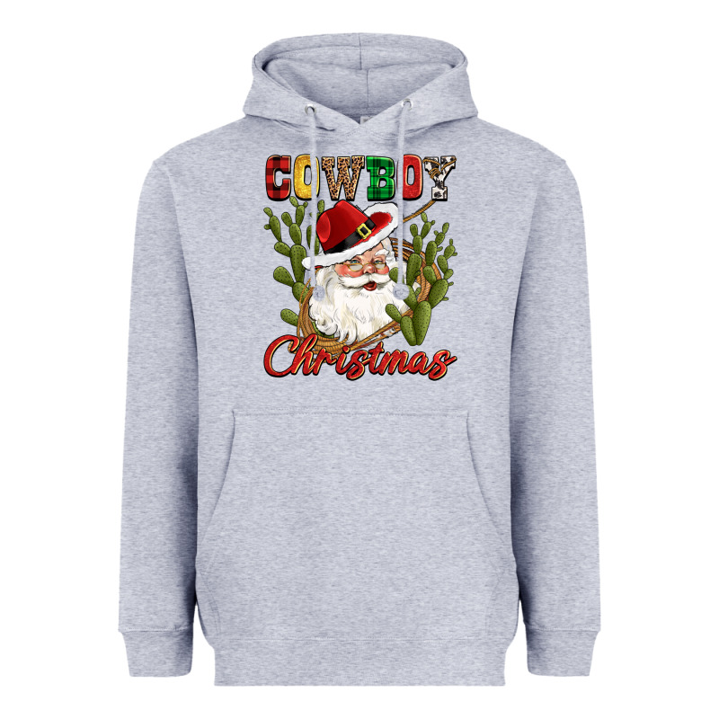 Cowboy Christmas Western Cactus Heavyweight Hoodie by CowGirlArtShop | Teevron