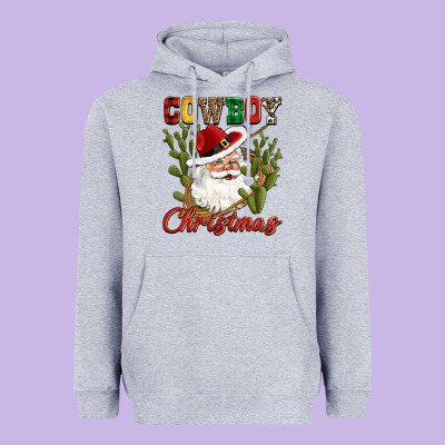 Cowboy Christmas Western Cactus Heavyweight Hoodie Designed By Cowgirlartshop