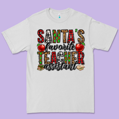 Santa's Favorite Teacher Assistant Premium Tee Designed By Jasminsmagicworld