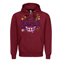 Burgundy Candy Monster Zipper Hoodie - texasbilliewilder
