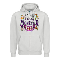 Dove Grey Candy Monster Zipper Hoodie - texasbilliewilder