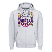 Heather Grey Candy Monster Zipper Hoodie - texasbilliewilder