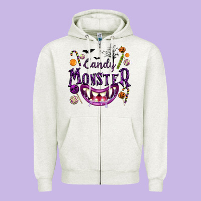 Candy Monster Zipper Hoodie Designed By Texasbilliewilder