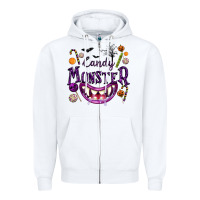 White Candy Monster Zipper Hoodie - texasbilliewilder