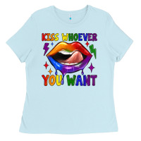 Baby Blue kiss whoever you want Ladies Tee - JahusDesignShop