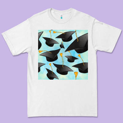 Graduation Cap Seamless Pattern Premium Tee Designed By Bundleandbundleshop
