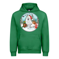 Emerald Christmas samoyed dog Urban Hoodie - FaDigitalArtStudio