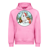 Fuchsia Pink Christmas samoyed dog Urban Hoodie - FaDigitalArtStudio