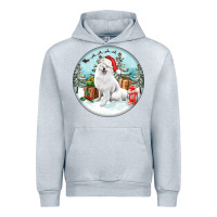 Heather Grey Christmas samoyed dog Urban Hoodie - FaDigitalArtStudio