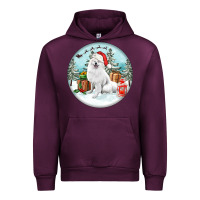 Mauve Wine Christmas samoyed dog Urban Hoodie - FaDigitalArtStudio