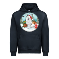 Navy Christmas samoyed dog Urban Hoodie - FaDigitalArtStudio