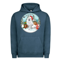 Pigment Midnight Navy Christmas samoyed dog Urban Hoodie - FaDigitalArtStudio