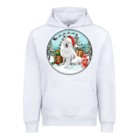 White Christmas samoyed dog Urban Hoodie - FaDigitalArtStudio