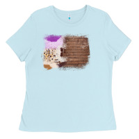 Baby Blue Wood Cowhide Pattern Ladies Tee - Bettercallsaul