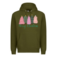 Army Green merry christmas trees Premium Hoodie - CowGirlArtShop
