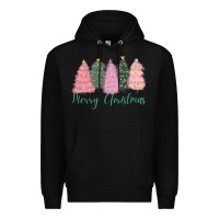 Black merry christmas trees Premium Hoodie - CowGirlArtShop