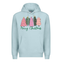 Blue Mist merry christmas trees Premium Hoodie - CowGirlArtShop