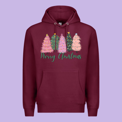 Merry Christmas Trees Premium Hoodie Designed By Cowgirlartshop