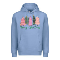 Colony Blue merry christmas trees Premium Hoodie - CowGirlArtShop
