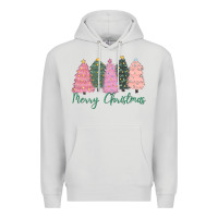 Dove Grey merry christmas trees Premium Hoodie - CowGirlArtShop