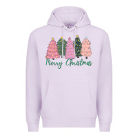 Lilac merry christmas trees Premium Hoodie - CowGirlArtShop