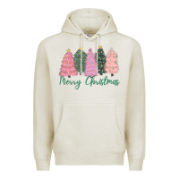 Oatmeal Heather merry christmas trees Premium Hoodie - CowGirlArtShop