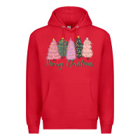 Red merry christmas trees Premium Hoodie - CowGirlArtShop