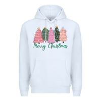 White merry christmas trees Premium Hoodie - CowGirlArtShop
