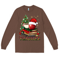 Chestnut Teacher With Christmas Tree Long Sleeve Tee - BundleAndBundleShop