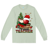 Matcha Teacher With Christmas Tree Long Sleeve Tee - BundleAndBundleShop