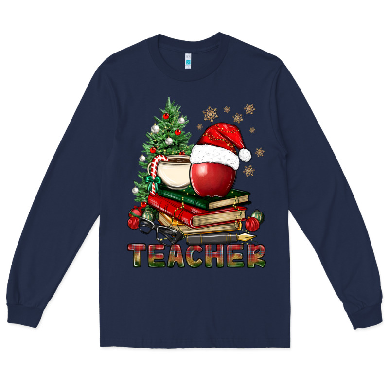 Teacher With Christmas Tree Long Sleeve Tee by BundleAndBundleShop | Teevron
