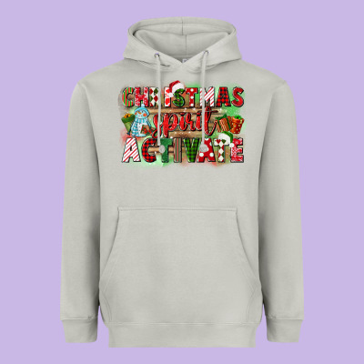 Christmas Spirit Activate Heavyweight Hoodie Designed By Cowgirlartshop