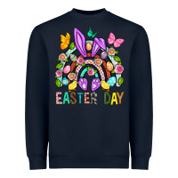 Navy Easter Day Rainbow Heavyweight Sweatshirt - BundleAndBundleShop