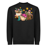 Black Western Cowgirl Coffee Cup Bbs Heavyweight Sweatshirt - BundleAndBundleShop