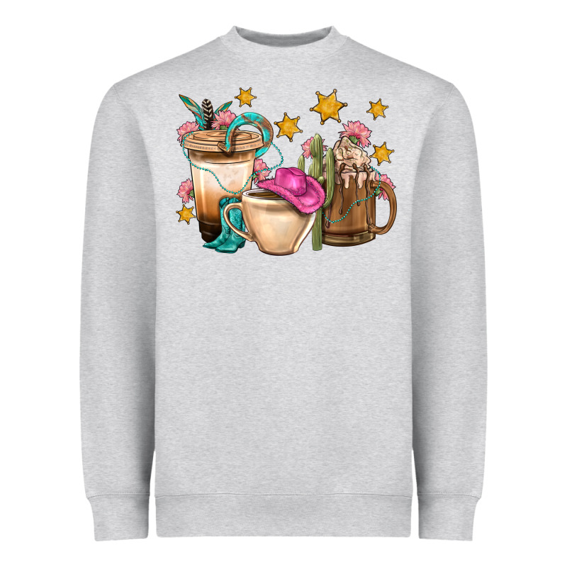 Western Cowgirl Coffee Cup Bbs Heavyweight Sweatshirt by BundleAndBundleShop | Teevron