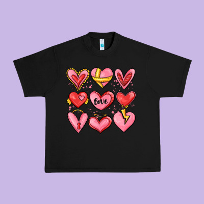 Sketch Hearts Urban Heavy Tee Designed By Maliassmallbusiness