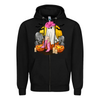 Black Halloween Cowgirl Costumes Zipper Hoodie - texasbilliewilder