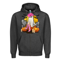 Charcoal Heather Halloween Cowgirl Costumes Zipper Hoodie - texasbilliewilder