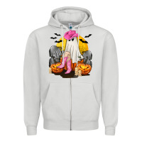 Dove Grey Halloween Cowgirl Costumes Zipper Hoodie - texasbilliewilder