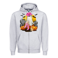 Heather Grey Halloween Cowgirl Costumes Zipper Hoodie - texasbilliewilder